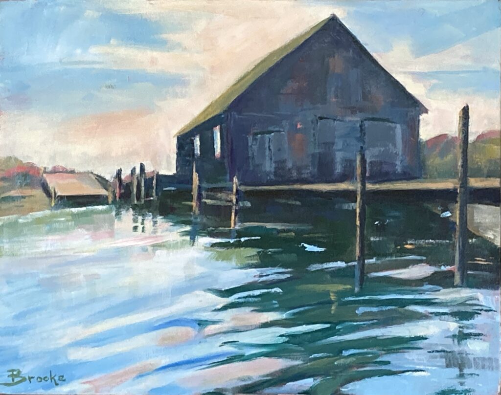 The Boathouse 11 x 14 oil on panel. $345